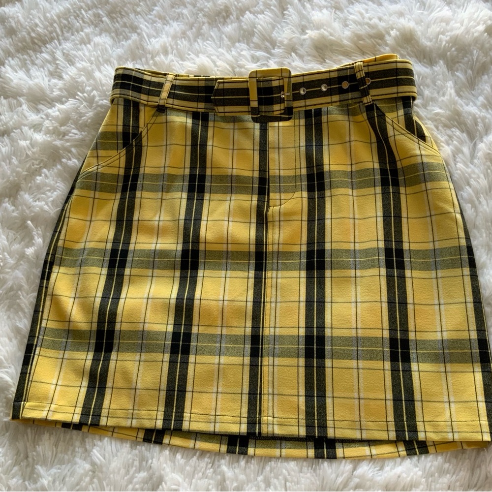 Hollister Yellow Black Pencil Mini Skirt Casual - Picture 6 of 6